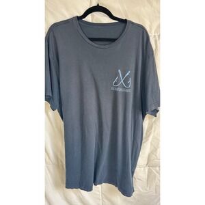 Ocean & Coast Mens 2X‎ Graphic T Shirt Fishing Flag Short Sleeve Gray Blue